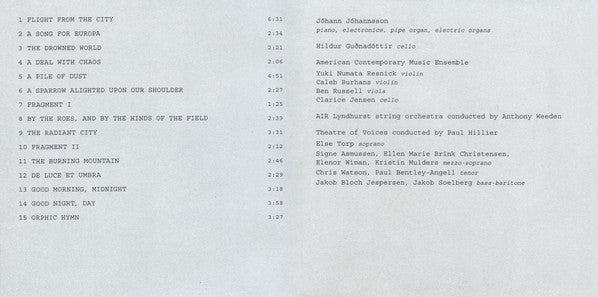 Jóhann Jóhannsson : Orphée (CD, Album)