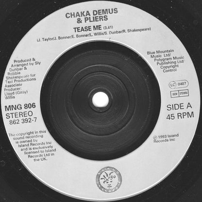 Chaka Demus & Pliers : Tease Me (7", Single, Sil)