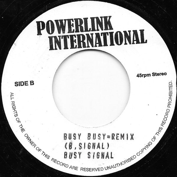 Buju Banton / Busy Signal : Sensimenia = Remix / Busy Busy = Remix (7")