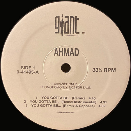 Ahmad (2) : You Gotta Be... (12", Promo)