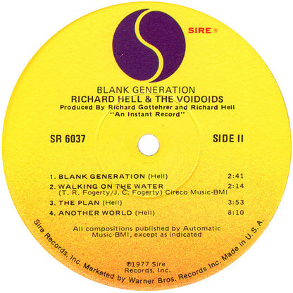 Richard Hell & The Voidoids : Blank Generation (LP, Album)