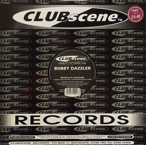 Bobby Dazzler : Believe In Yourself (12", Single)