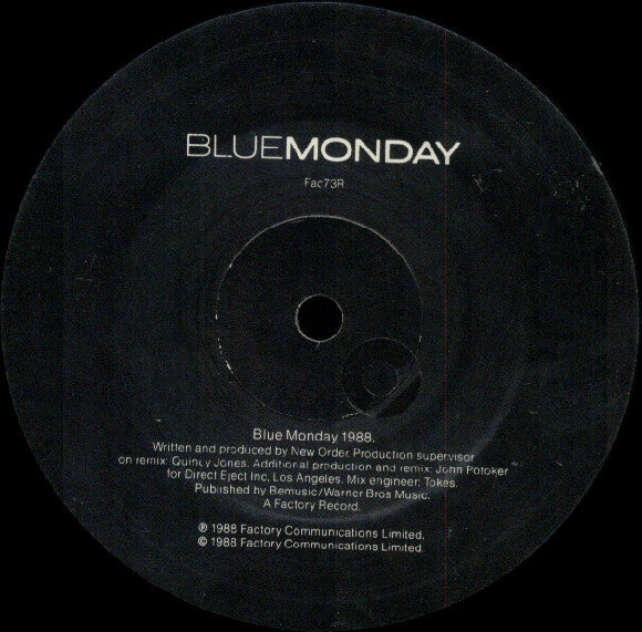 New Order : Blue Monday 1988 (12", Single)