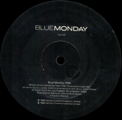 New Order : Blue Monday 1988 (12", Single)
