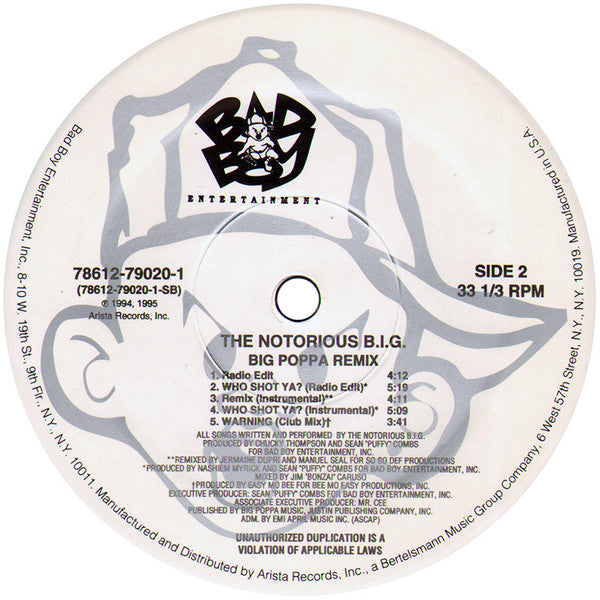Notorious B.I.G. : Big Poppa (Remix) (12")