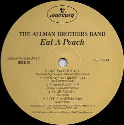 The Allman Brothers Band : Eat A Peach (2xLP, Album, RE, RM, 180)