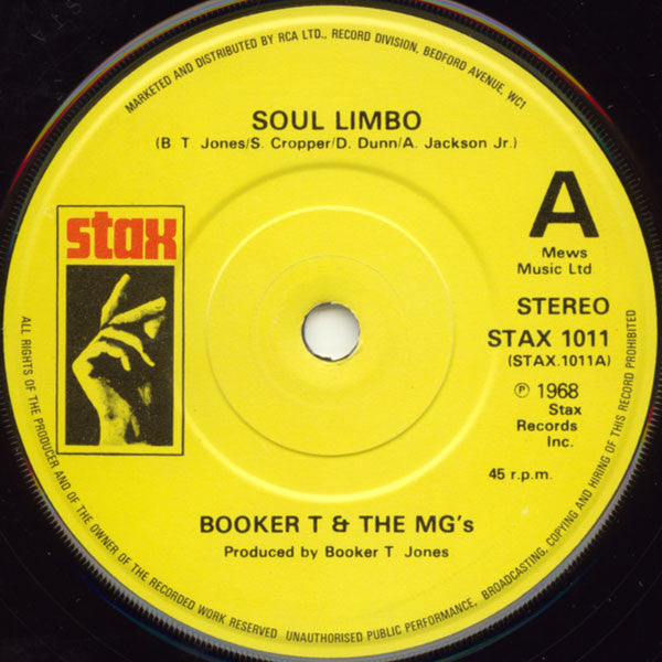 Booker T & The MG's : Soul Limbo / Soul Clap '69 (7", Single)