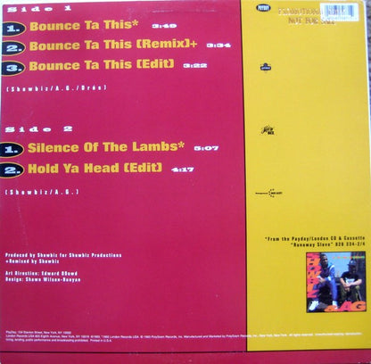 Showbiz & A.G. : Bounce Ta This (12", Promo)