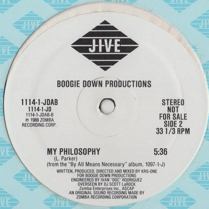 Boogie Down Productions : Ya Slippin' / My Philosophy (12", Promo)