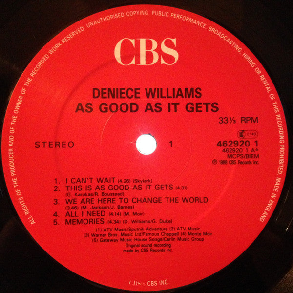 Deniece Williams : As Good As It Gets (LP, Album)