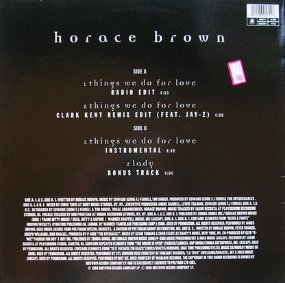 Horace Brown : Things We Do For Love (12")