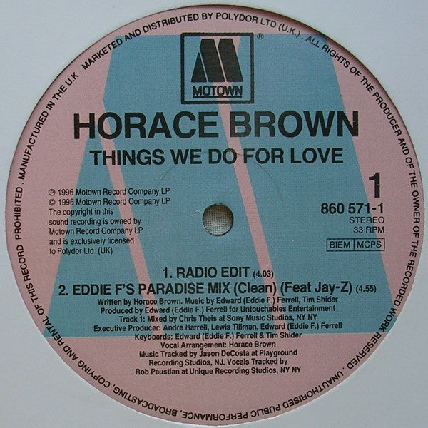 Horace Brown : Things We Do For Love (12")