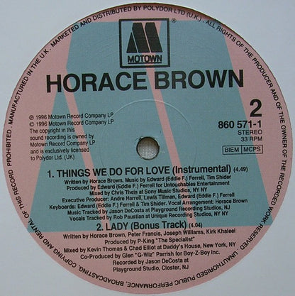 Horace Brown : Things We Do For Love (12")