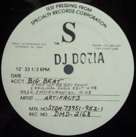 Artifacts : C'mon Wit Da Git Down (12", TP)