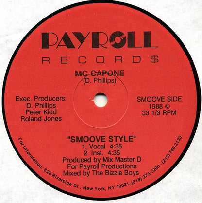 MC Capone (2) / Supreme Nyborn : Smoove Style / Versatility (12")