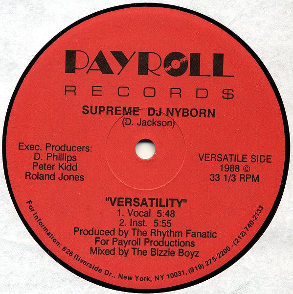 MC Capone (2) / Supreme Nyborn : Smoove Style / Versatility (12")