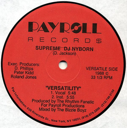 MC Capone (2) / Supreme Nyborn : Smoove Style / Versatility (12")