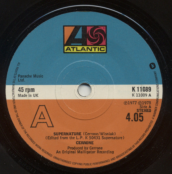 Cerrone : Supernature (7", Single)
