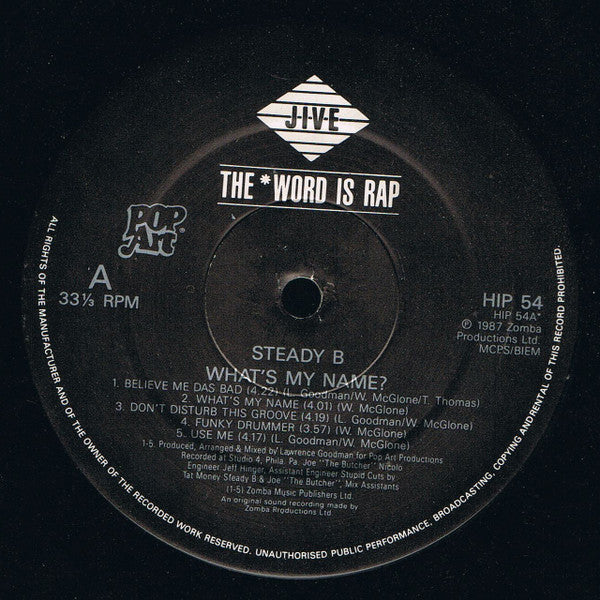 Steady B : What's My Name (LP, Album)