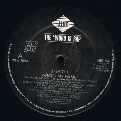 Steady B : What's My Name (LP, Album)
