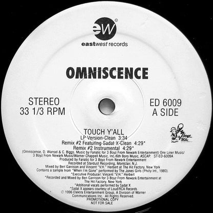 Omniscence : Touch Y'all (12", Promo)