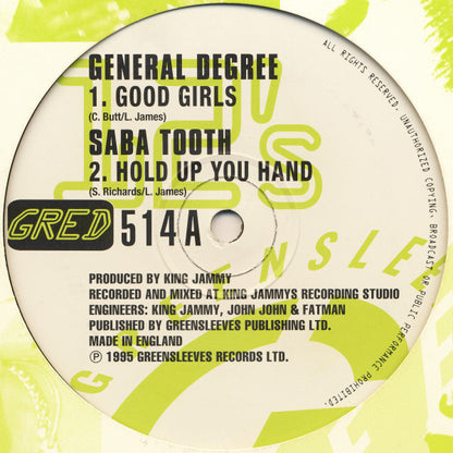 General Degree / Saba Tooth / Lukie D / General B : Good Girls / Hold Up You Hand / I Can Love You Like That / What Is This (12")