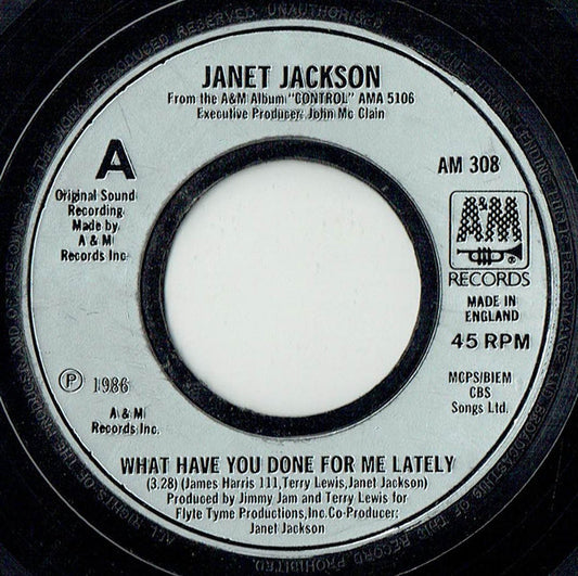 Janet Jackson : What Have You Done For Me Lately (7", Single, Lar)