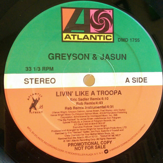 Greyson & Jasun : Livin' Like A Troopa (12", Promo)
