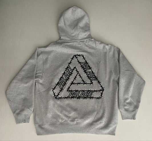 Palace Barbed Tri-Ferg Hoodie Grey Marl