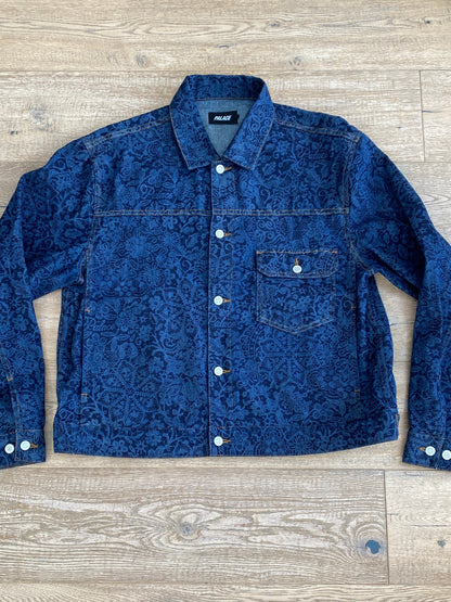 Palace Lace Bleached Denim Jacket Indigo