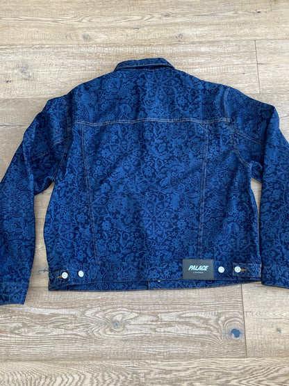 Palace Lace Bleached Denim Jacket Indigo