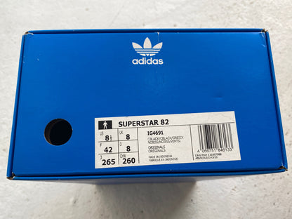 Adidas Superstar '82 - Double Black - Size UK 8