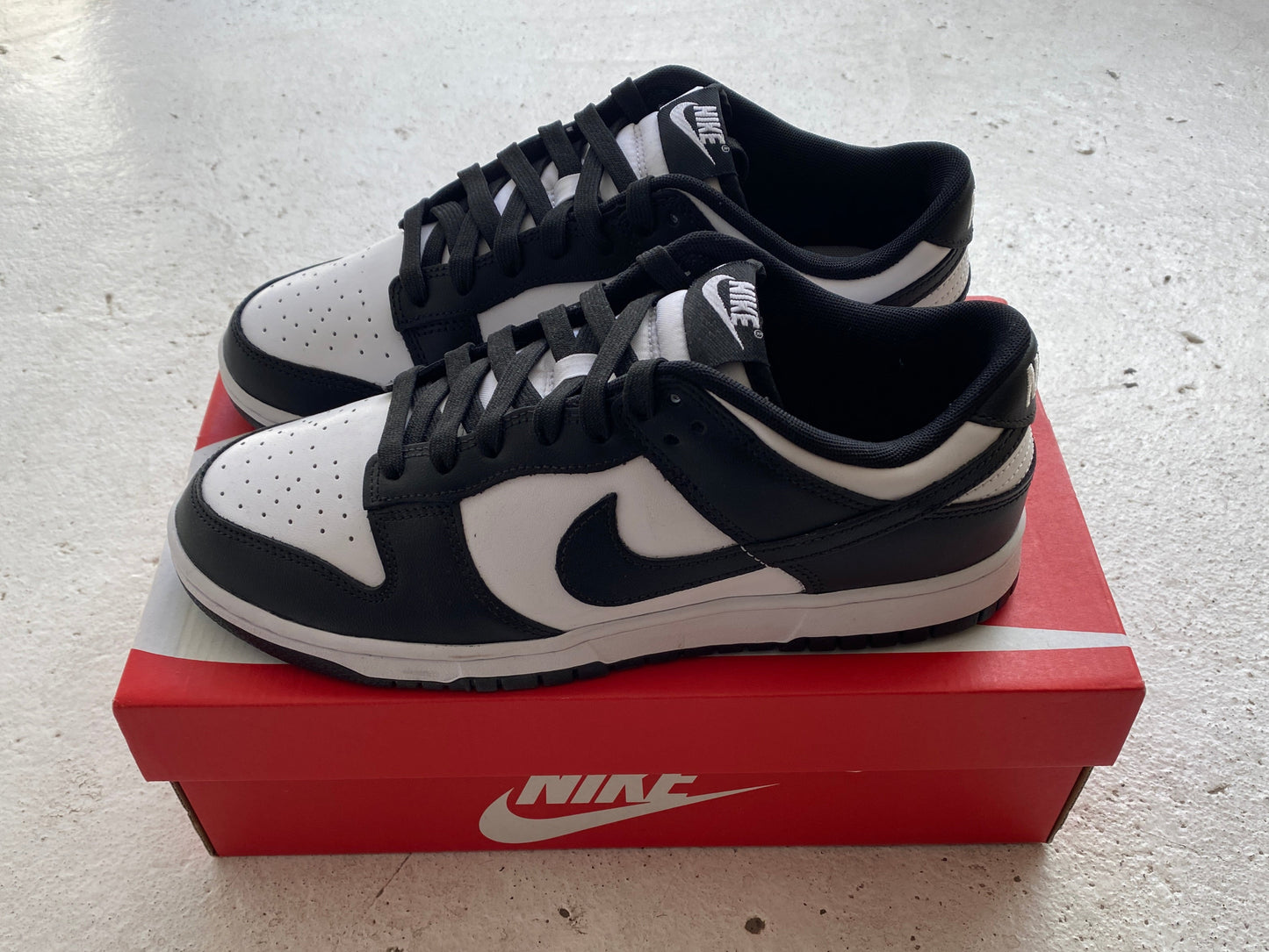 Nike Dunk Low Retro White Black Panda - Size UK 8