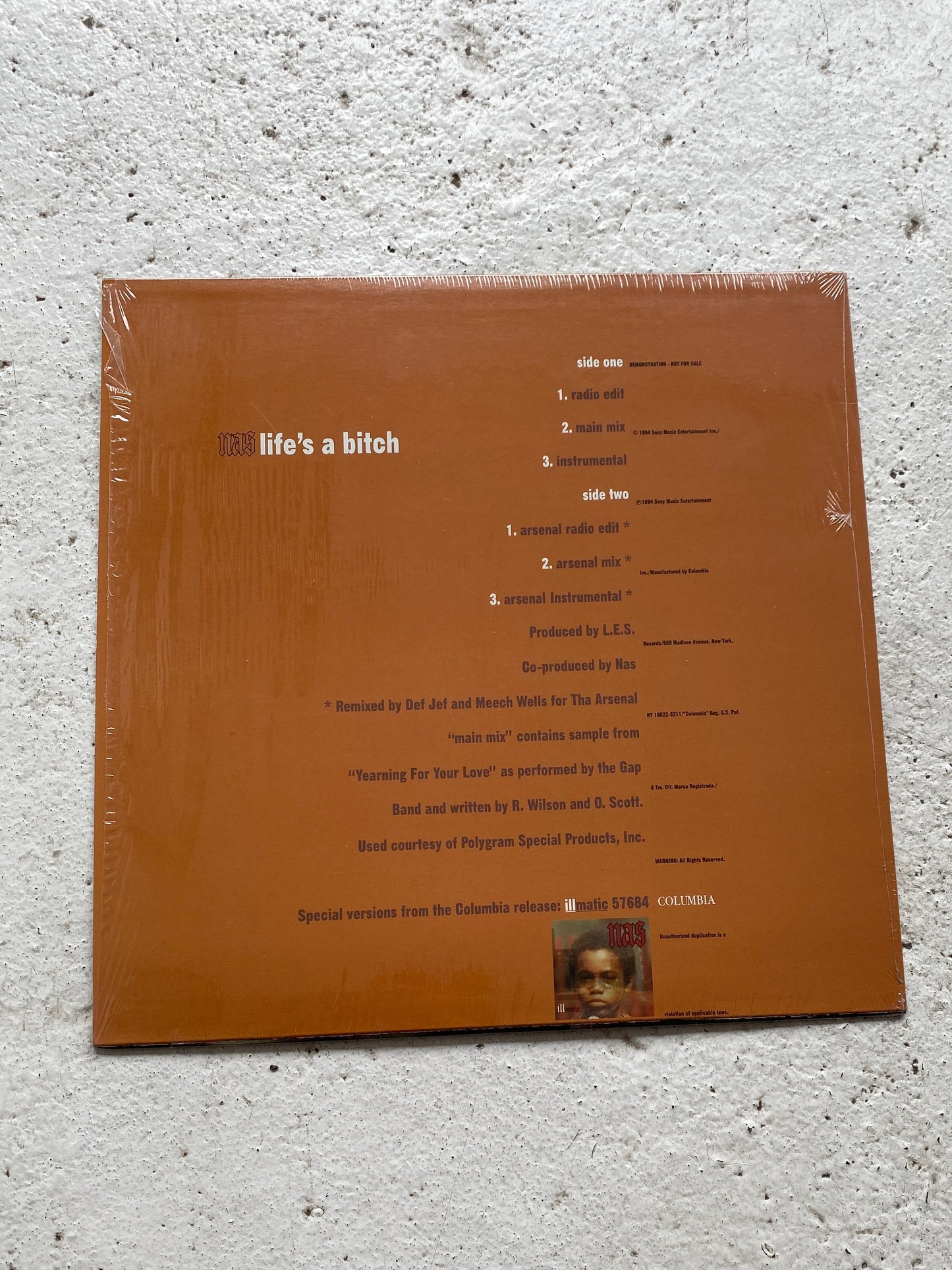 Nas – Life's A Bitch 12", 33 ⅓ RPM, Unofficial Release) (VG+)