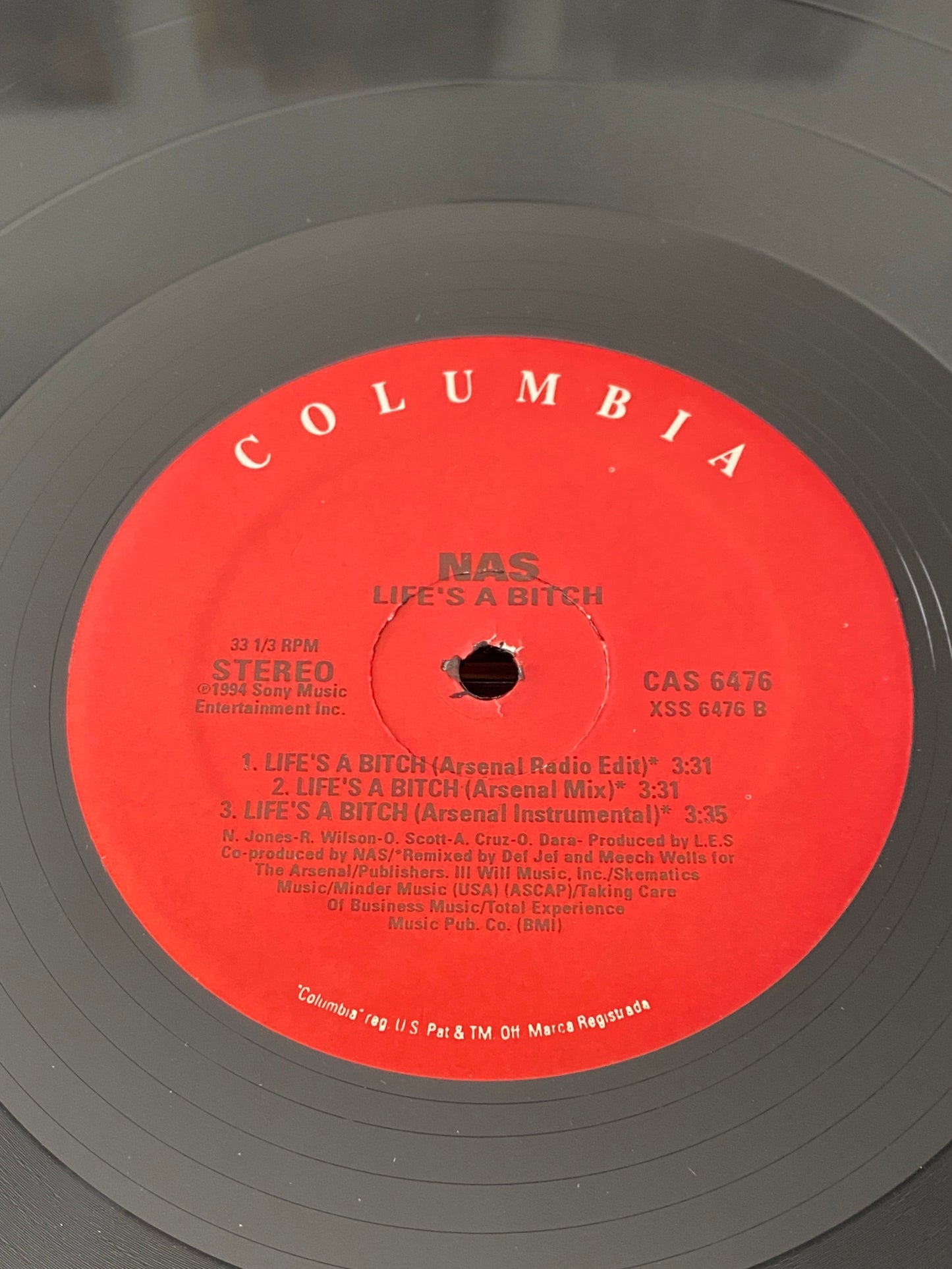 Nas – Life's A Bitch 12", 33 ⅓ RPM, Unofficial Release) (VG+)