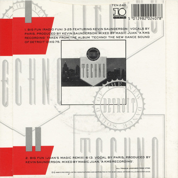 Inner City Featuring Kevin Saunderson : Big Fun (7", Single, Inj)