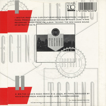 Inner City Featuring Kevin Saunderson : Big Fun (7", Single, Inj)