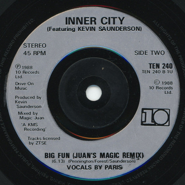 Inner City Featuring Kevin Saunderson : Big Fun (7", Single, Inj)